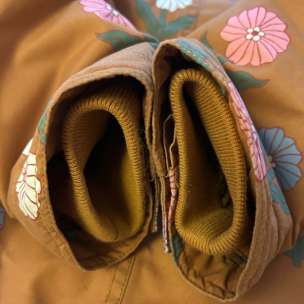 Mini Boden Parka Floral Kids Puffer Jacket - Brown - Picture 5 of 5